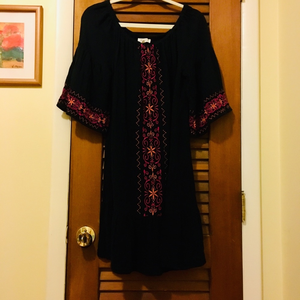 100% cotton embroidered dress or beach cover up